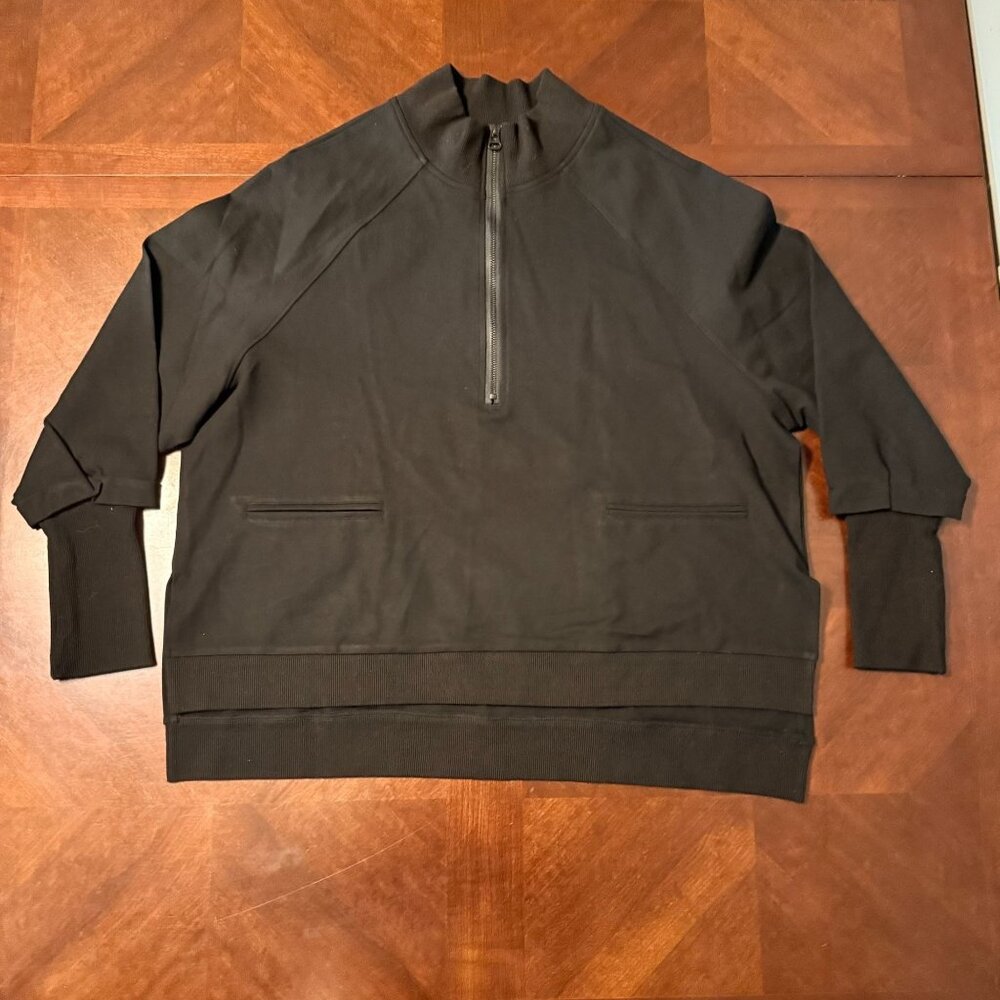 Madonna & Co Black Half-Zip Pullover Sweatshirt Large